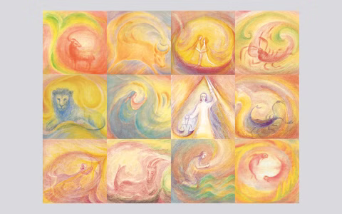 Ansichtkaartenset sterrenbeeld, 12 stuks