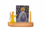Card Holder Angel with Candle Holder yellow