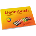 Decor Liederbuch Spielen nach Farben_1041 Das Decor Liederbuch Spielen nach Farben ist ein farbenfrohes deutsches Heft mit einem gelb-orangenen Einband auf dem ein Regenbogen-Xylophon abgebildet ist.