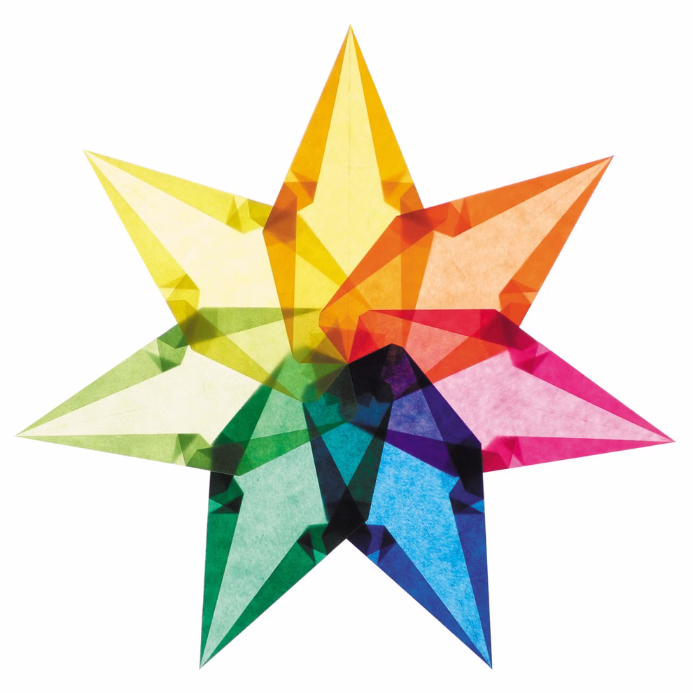 Fascinerende raamsterren Regenboogkleuren Fascinerende raamsterren Regenboogkleuren