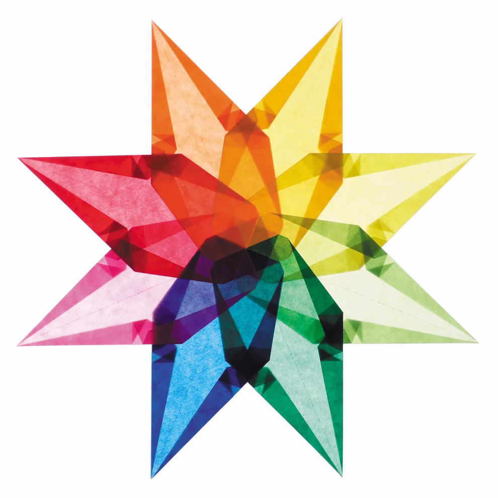 Fascinerende raamsterren Regenboogkleuren Fascinerende raamsterren Regenboogkleuren