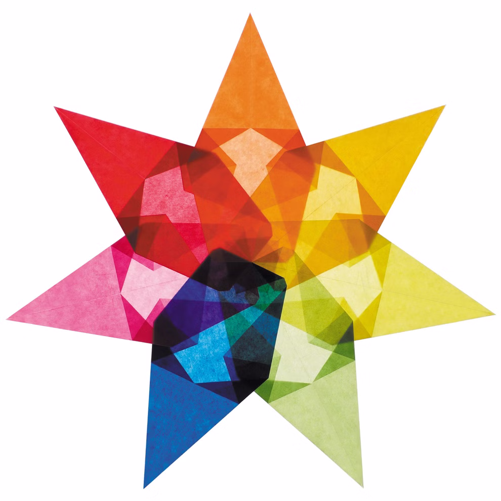 Fascinerende raamsterren Regenboogkleuren Fascinerende raamsterren Regenboogkleuren