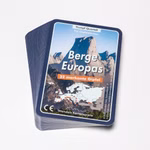 Quartett Berge Europas 32 markante Gipfel von Wendelins Kartenspiele ist ein Kartenspiel mit 32 markanten europäischen Berggipfeln jeweils mit einem Bergfoto und einer kleinen Europakarte auf der Vorderseite.