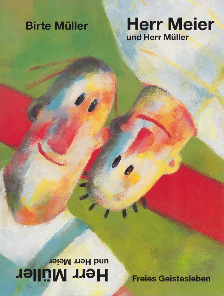 Herr Meier und Herr Müller. Herr Müller und Herr Meier Zwei Figuren in einem Haus, das durch eine rote Linie in zwei Bereiche geteilt ist.