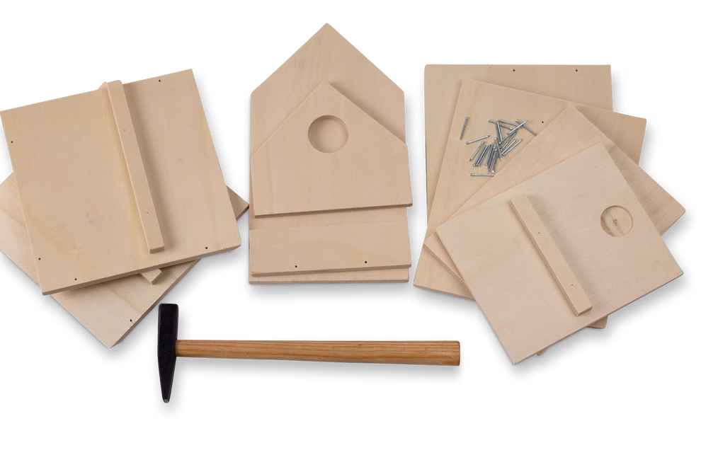 Houten bouwpakket vogelhuisje Houten bouwpakket vogelhuisje