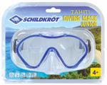 Schildkröt Junior Tauchmaske Tahiti
4+ _26659 Eine verpackte Schildkröt Junior Tauchmaske Tahiti mit blauem Besatz ist vor einem tropischen Strandhintergrund abgebildet und als geeignet für Kinder ab 4 Jahren gekennzeichnet.