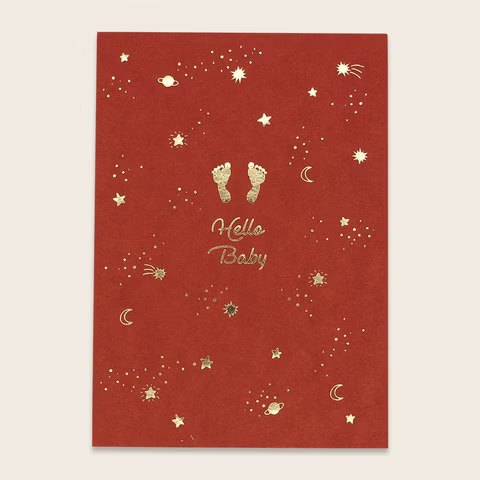 Carte postale Hello Baby - rouille