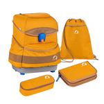 Satchel set, golden yellow/cinnamon