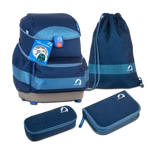 Satchel set, denim/dove
