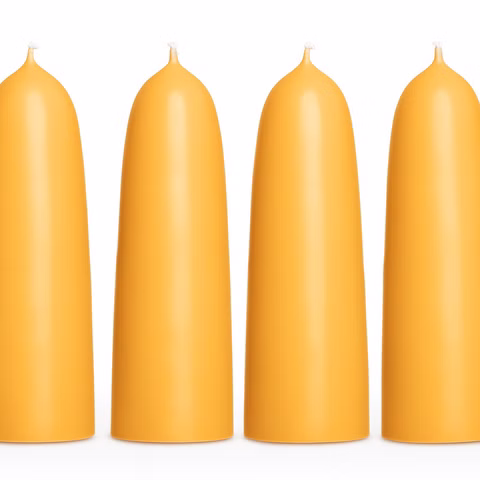 4 Conical beeswax candle 12 cm, Ø 5 cm