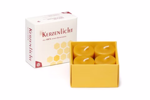 Bougie à réchaud en cire d'abeille, 8 pièces, naturel