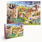 Penny Puzzle Puzzle Home of Fairytales 1000 Teile _30090 Puzzle Home of Fairytales 1000 Teile von Penny Puzzle ist ein lebendiges illustriertes Puzzle das ein skurriles Dorf mit Schlössern Tieren Booten und Menschen zeigt. Die Schachtel zeigt die gleiche verspielte Szene wie das fertige Puzzle.