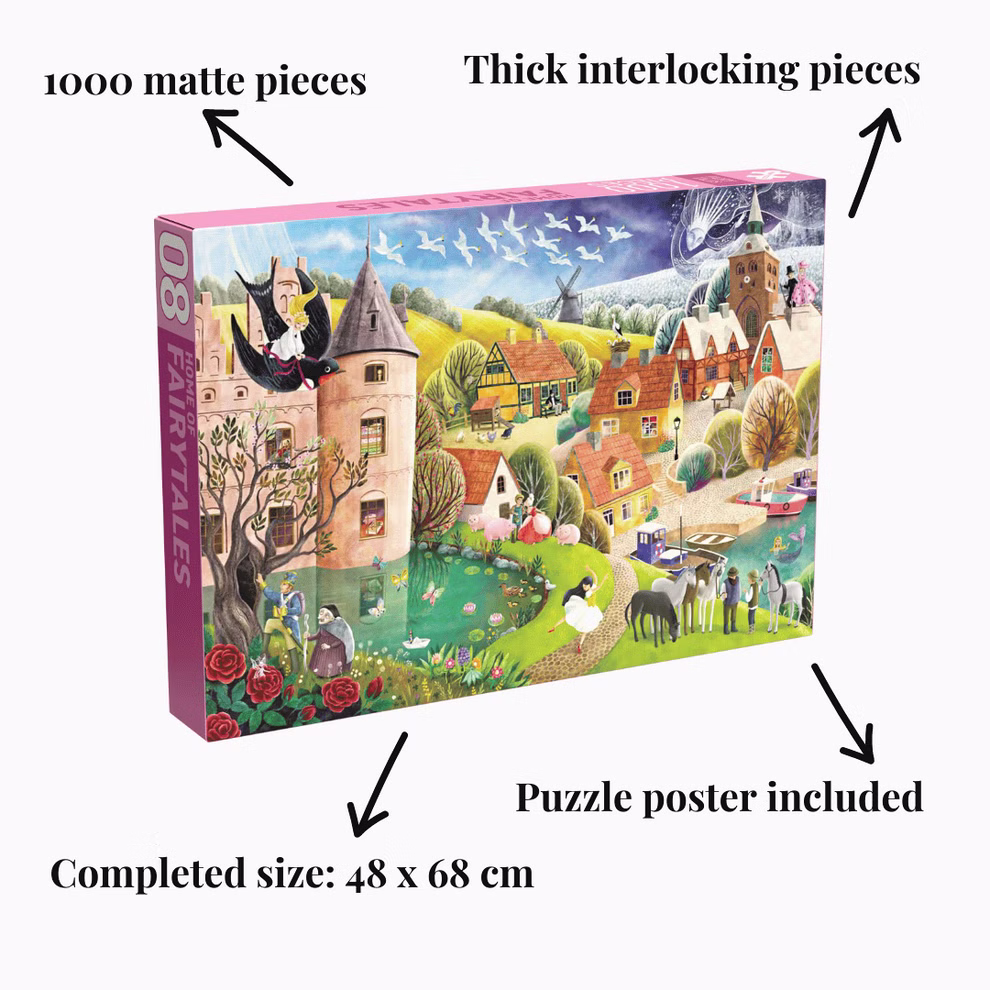 Penny Puzzle Puzzle Home of Fairytales 1000 Teile _30089 Das Penny Puzzle "Home of Fairytales 1000 Teile" besteht aus 1000 matten dicken ineinander greifenden Teilen einer lebendigen Märchendorfszene einem Puzzleposter und hat eine Größe von 48 x 68 cm wenn es fertig ist.