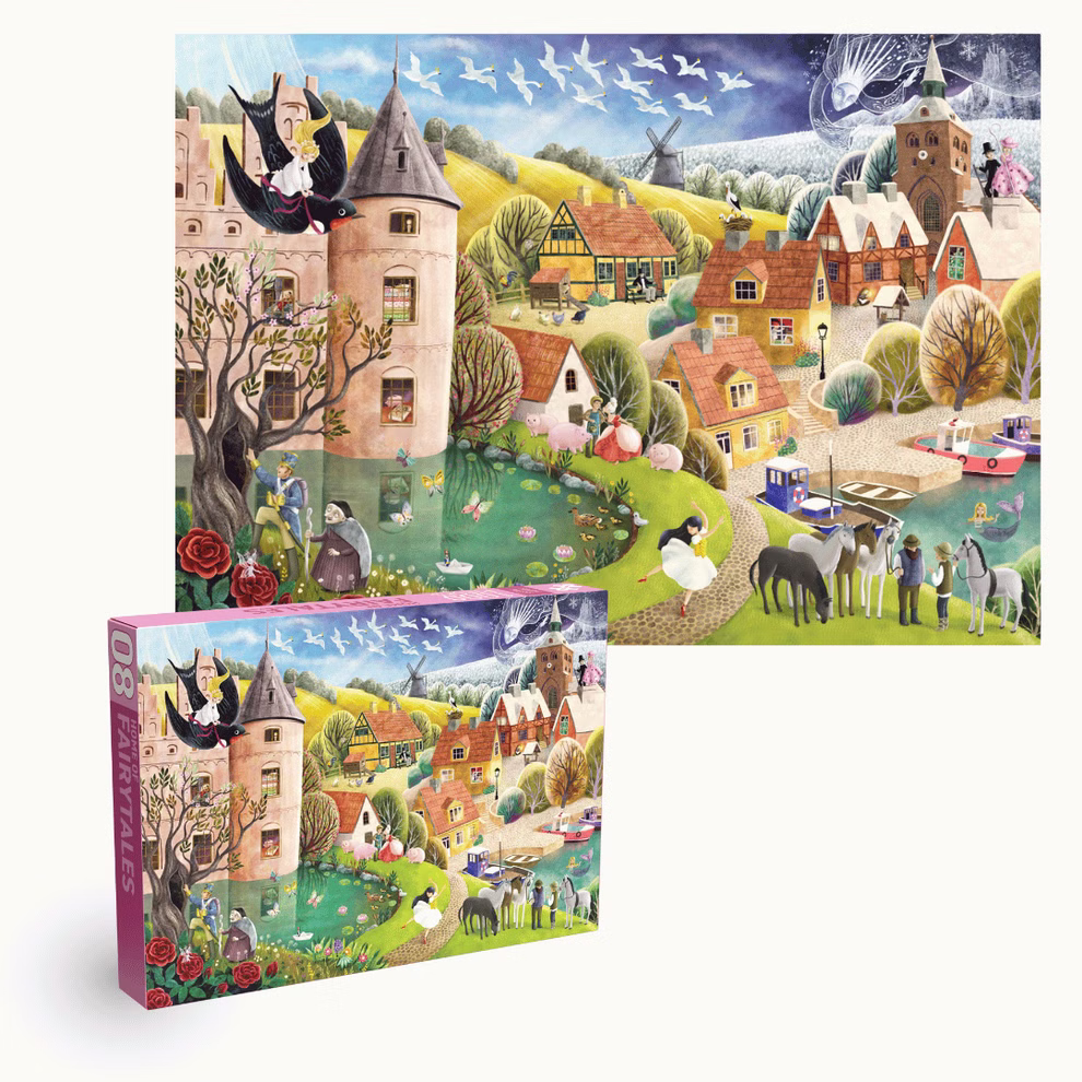 Penny Puzzle Puzzle Home of Fairytales 1000 Teile _30090 Puzzle Home of Fairytales 1000 Teile von Penny Puzzle ist ein lebendiges illustriertes Puzzle das ein skurriles Dorf mit Schlössern Tieren Booten und Menschen zeigt. Die Schachtel zeigt die gleiche verspielte Szene wie das fertige Puzzle.