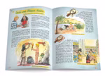 Die deutsche Zeitschrift "VORHANG AUF Heft 136 Buch und Schrift" aus dem Waldow Verlag enthält illustrierte Seiten über die altägyptische Mumifizierung mit Szenen von Kindern bei der Erkundung von Ägyptern bei der Vorbereitung einer Mumie vom Leben in der 