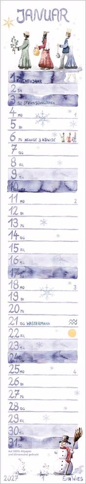 Watercolour Annual Calendar Watercolour Annual Calendar