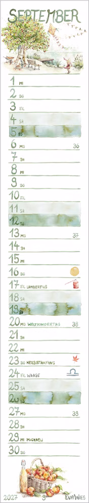 Watercolour Annual Calendar Watercolour Annual Calendar