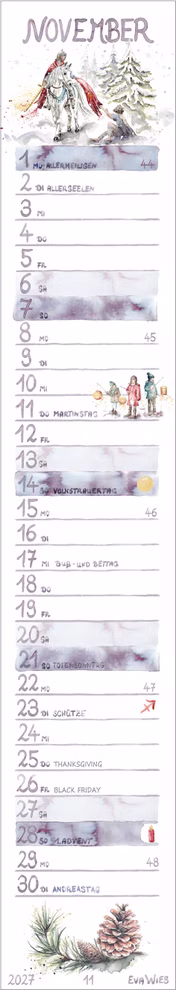 Watercolour Annual Calendar Watercolour Annual Calendar