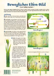 Der Bewegliches Elfenbild Bastelbogen vom Waldow Verlag ist ein deutscher Bastelbogen mit bebilderten Anleitungen Schablonen und bunten Waldszenen zum Zusammenbauen eines beweglichen Elfenbildes.