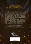 Oetinger Verlag Die Goldene Schreibmaschine Carsten Henn_30481 Ein deutsches Cover für "Die Goldene Schreibmaschine Carsten Henn" (Oetinger Verlag) leuchtet mit einem Text über Wortmagie und eine goldene Schreibmaschine Bücherregale an den Seiten Licht darüber sowie das Logo und die Website von Oetinger am unteren Ran