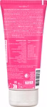 Auf der Rückseite der rosafarbenen Tube der Weleda Love Shower Cream Rose 200 ml befinden sich die Beschreibung die Inhaltsstoffe und der Strichcode in deutscher französischer und niederländischer Sprache sowie Zertifizierungslogos und Herstellungsangaben 