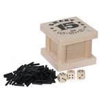 Bartl Würfelspiel Smart 15 Vertieft spielerisch die vier Grundrechenarten!_31727 Das Bartl Würfelspiel Smart 15 besteht aus einer quadratischen Holzkiste drei Würfeln mit schwarzen Punkten und kleinen schwarzen Stäbchen - perfekt zum spielerischen Üben der vier Grundrechenarten.
