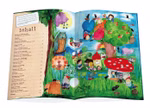 Waldow Verlag VORHANG AUF Heft 108 Rätsel Zeitschrift für Kinder und Eltern_31985 Eine illustrierte Doppelseite aus "VORHANG AUF Heft 108 Rätsel Zeitschrift für Kinder und Eltern" vom Waldow Verlag zeigt einen lebendigen Wald mit Kindern Tieren und magischen Wesen; auf der linken Seite befindet sich ein skurril gestaltetes Inhaltsverzei