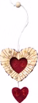 Folia Basteldraht-Set 9 Farben _33005 Das Folia Basteldraht-Set 9 Farben eignet sich zum Basteln von herzförmigen Ornamenten mit goldenen Pailletten roten Drahtwirbeln und einem roten Filzherz das an einer weißen Schnur mit einer Holzperle an der Spitze hängt.