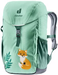 Deuter Deuter Waldfuchs Rucksack spearmint-seagreen Volumen 10 l_33348 Der Deuter Waldfuchs Rucksack (spearmint-seagreen 10L) verfügt über Seitentaschen gepolsterte Gurte und einen gestickten Fuchs mit grünen Blättern auf der Vorderseite.