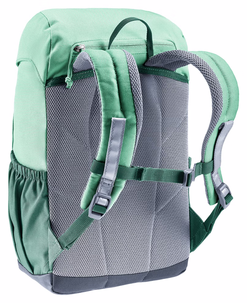 Deuter Deuter Waldfuchs Rucksack spearmint-seagreen Volumen 10 l_33351 Der Deuter Waldfuchs Rucksack (10 L) in spearmint-seagreen verfügt über gepolsterte Schultergurte Netzrücken Seitentaschen und einen verstellbaren Brustgurt. Die Rückenansicht unterstreicht das ergonomische Design.