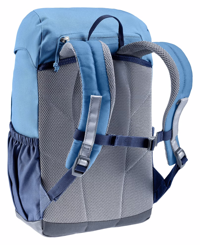 Deuter Deuter Waldfuchs Rucksack wave-nightblue Volumen 10 l_33360 Der Deuter Waldfuchs Rucksack (wave-nightblue 10L) von Deuter in der Rückenansicht mit gepolsterten Schultergurten Netzpolsterung verstellbaren Brust- und Schultergurten und einer Seitentasche.