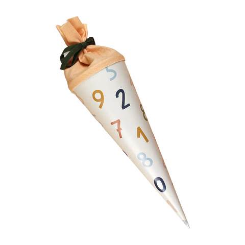 Schultüte Zahlen pastell-weiss