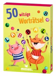 moses. Verlag 50 witzige Worträtsel spielerischer Rätselspaß mit Buchstaben_33469 Die moses. Verlagsbox "50 witzige Worträtsel spielerischer Rätselspaß mit Buchstaben" zeigt ein lächelndes Schwein in Streifen und einen Fuchs in Rot die fröhlich mit Buchstabenbällen spielen. Geeignet für Kinder ab 6 Jahren.