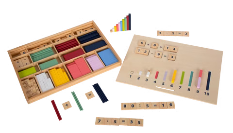 Boîte d'apprentissage baguettes à calculer avec chiffres