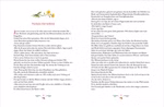 Oetinger Verlag Sonne Glück und Blaubeerduft Astrid Lindgren Sven Nordqvist Gunilla Bergström u.a._33711 Zwei Seiten aus "Sonne Glück und Blaubeerduft" (Oetinger Verlag) zeigen deutschen Text in Schwarz und Orange gelbe Blumen oben links und grün-rote Blumenmotive unten mit einem Layout im Stil eines Bilderbuchs oder Rezepts.