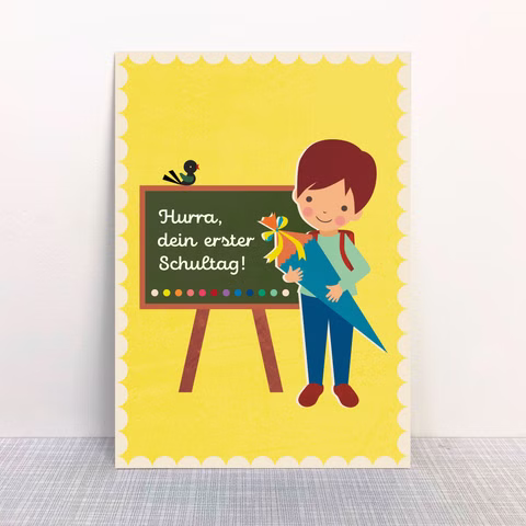 Cartolina primo giorno di scuola
