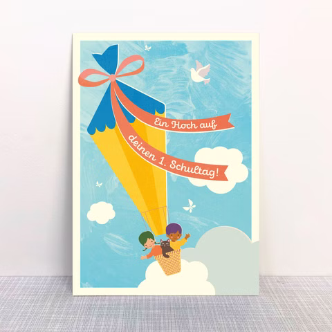 Cartolina con palloncini della scuola 