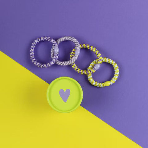 Hair tie set, yellow/lilac