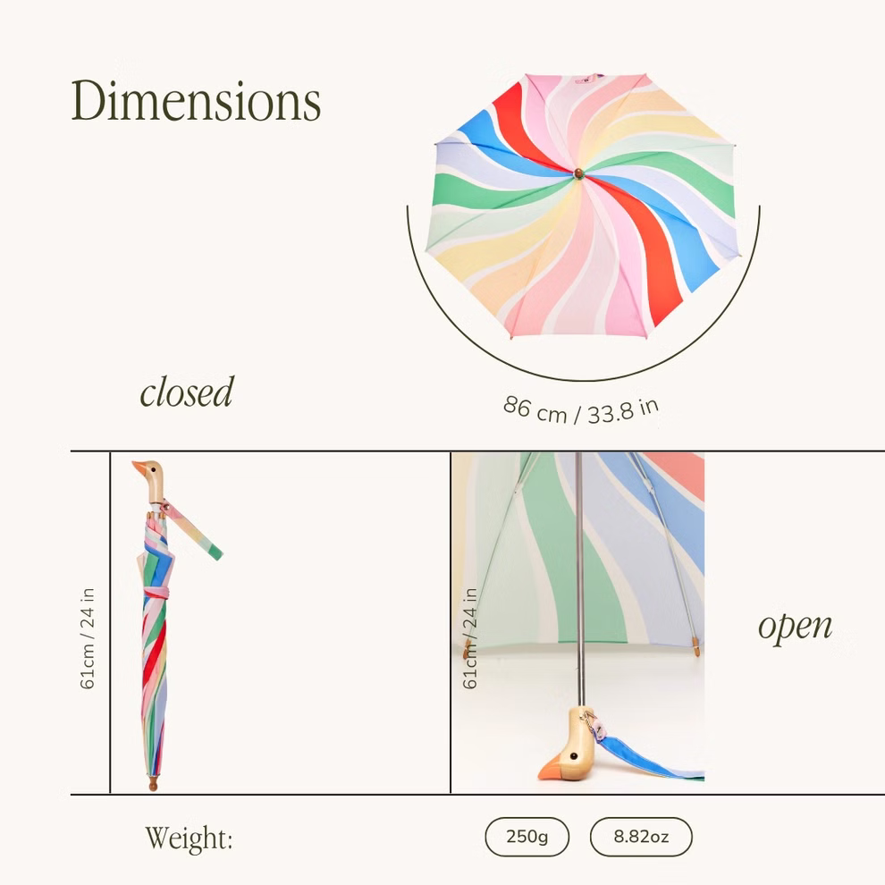 Parapluie enfant rayures arc-en-ciel Parapluie enfant rayures arc-en-ciel