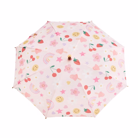 Paraguas infantil rosa estampado