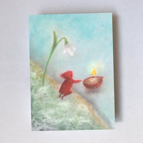 Kunstkaart walnoot kaars