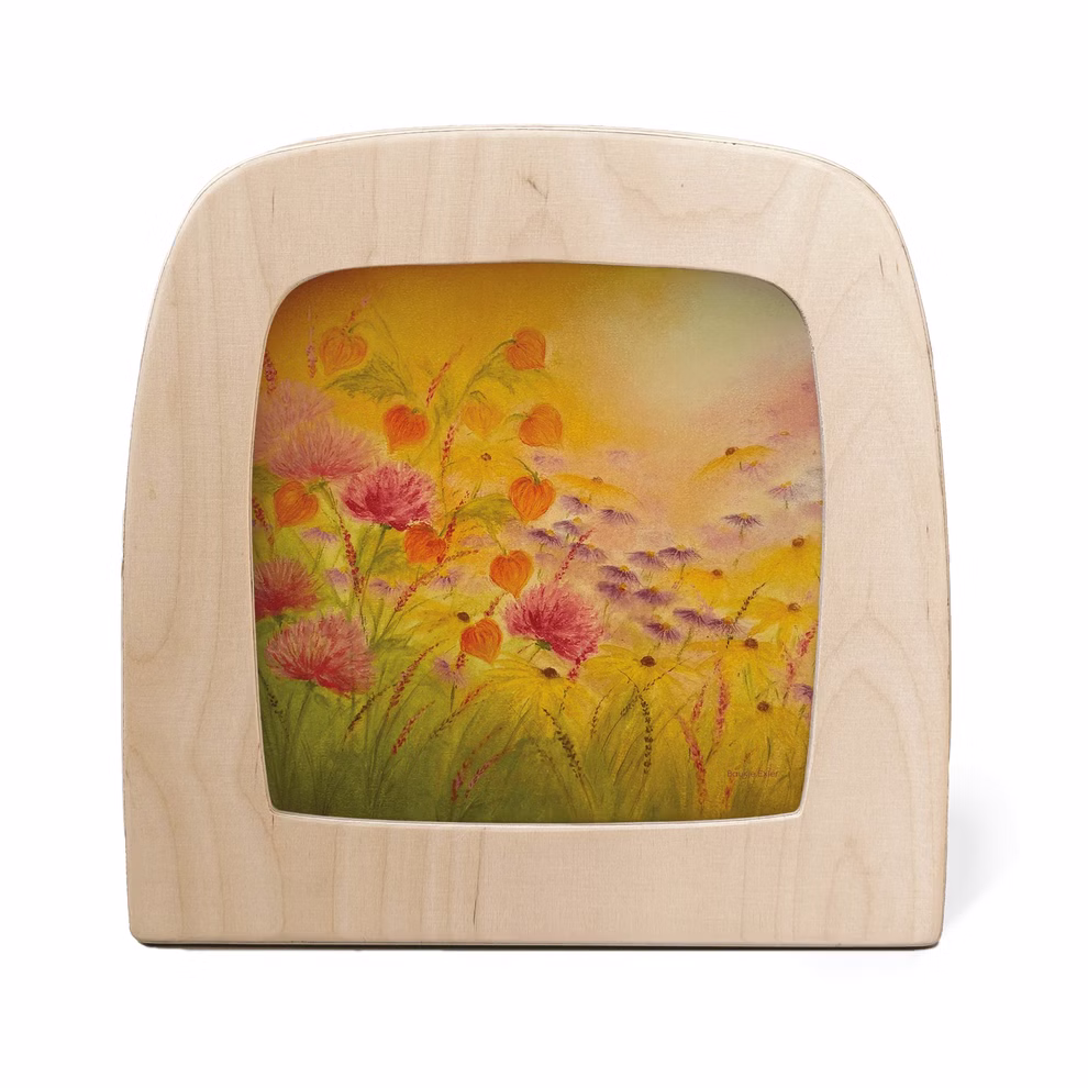 Toverlux Silhouette Amber Fields Transluzente Toverlux Silhouette Amber Fields mit herbstlichem Naturmotiv von Künstlerin Baukje Exler für den Toverlux Holzrahmen.