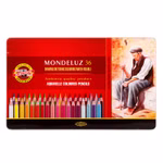 Aquarell- Buntstifte 36er Set Hochwertiges Metalletui mit 36 farbig sortierten Aquarell-Buntstiften, deren Minen weich und farbintensiv wirken.