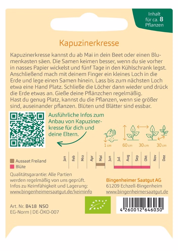 Bingenheimer Saatgut Kapuzinerkresse Bingenheimer Saatgut Kapuzinerkresse