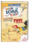 Mein Schulstart. Countdown zur Einschulung Buchcover von „Mein Schulstart. Countdown zur Einschulung mit Pippi Langstrumpf“ mit einer farbigen Illustration von Pippi Langstrumpf für Kinder zum Schulanfang.