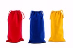 Eurythmieschuhbeutel aus Bio-Baumwolle gelb Schlichter Stoffbeutel aus Bio-Baumwolle in den Farben Gelb, Rot und Blau, mit weicher Oberfläche und Zugband zum Verschließen. gelb