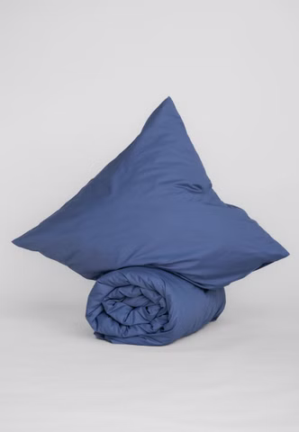 Perkal Bettwäsche Set, blau