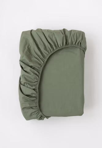 Sábana bajera de percal, verde herbal