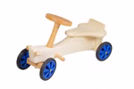 Trecker, natur Naturfarbener Holztrecker von Lautenbach mit Lenkrad, Sitzfläche und vier stabilen Rädern als Rutschfahrzeug für kleine Kinder.