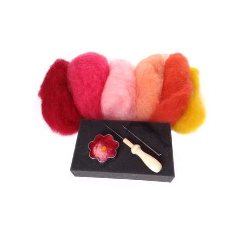 Craft Set Hair Ribbon Flowers, red